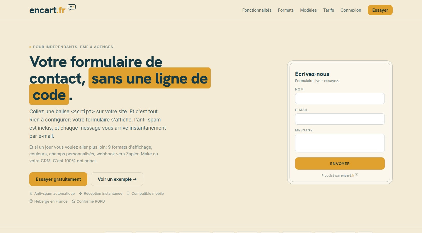 encart homepage