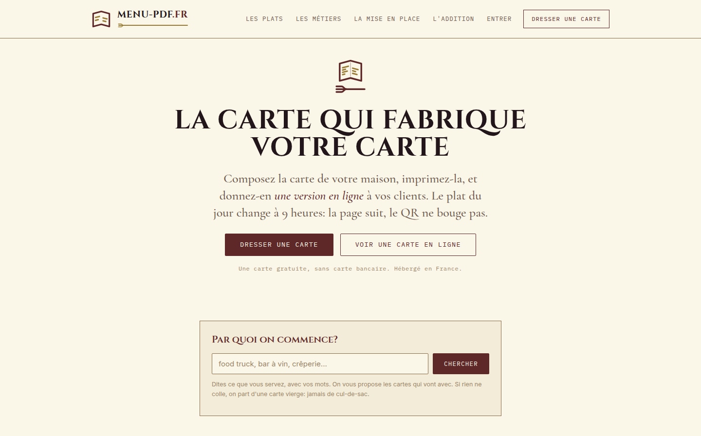 Menu PDF homepage