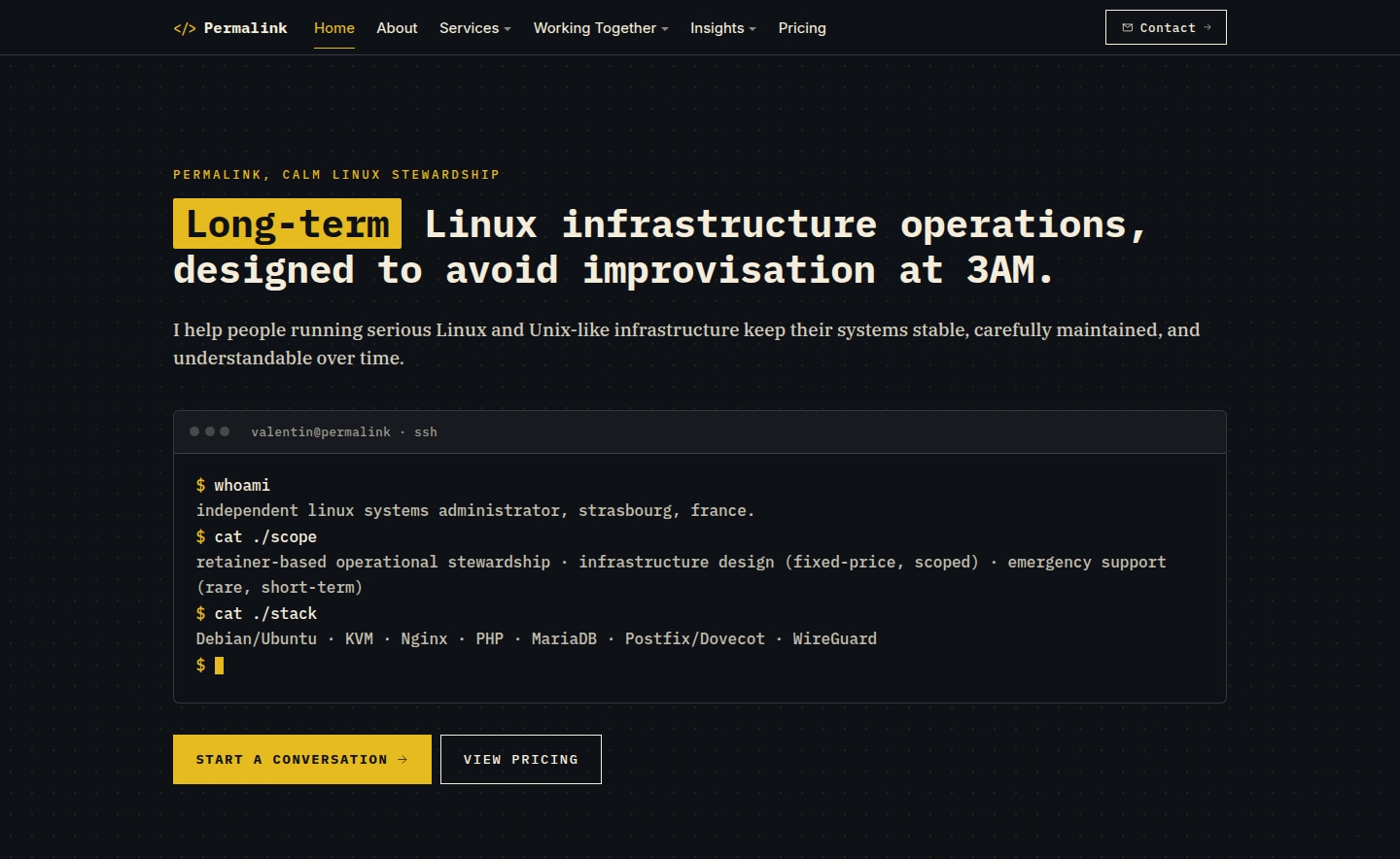 Permalink homepage